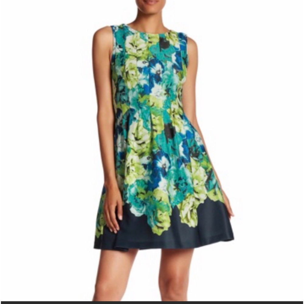 Vince Camino fit and flare dress with gold zipper back